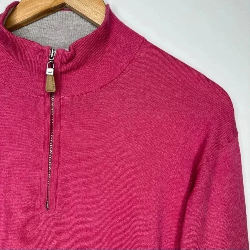 Peter Millar Crown Soft 1/4 Zip Cotton Silk Sweater Size Medium